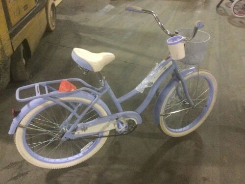 Huffy Women's Deluxe 24" Cruiser Bike, Periwinkle Blue - Dented Basket - Lot 664