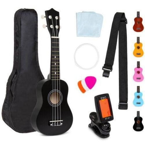 Acoustic Soprano Basswood Ukulele Starter Kit w/ Bag, Strap, Tuner - 21in - Lot 919