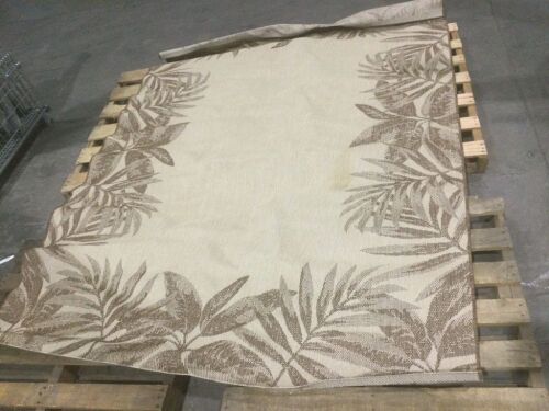 Naples Palm Border Sand Havana Area Rug, 6'6" x 9'6" - Small Stain - Lot 1035