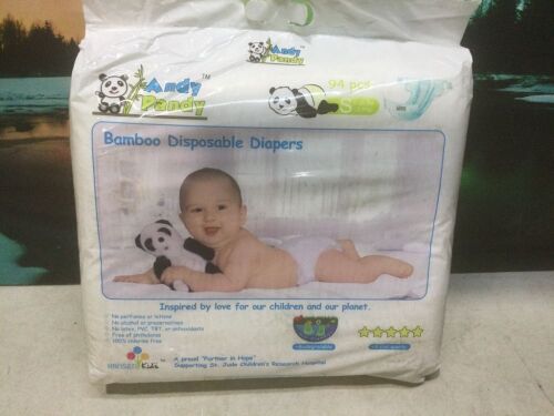 Andy Pandy Bamboo Disposable Diapers, Size S, 94 ct  - Lot 1039
