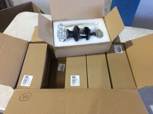 Golden Time Hardware Crystal Door Knob Assembly with Dark Brown Bezel, Set of 10  - Lot 1055