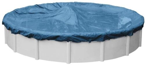 Pool Mate 3524-4PM Heavy-Duty Blue Winter Pool Cover for Round Above Ground Swimming Pools, 24-ft. Round Pool - Lot 1140