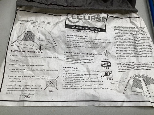 Eclipse 5x7 Dome Tent, Ecommerce Return, Appears New - Lot 169