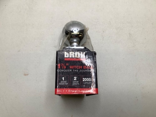 Brok 1 7/8 Hitch Ball, Appears New - Lot 178
