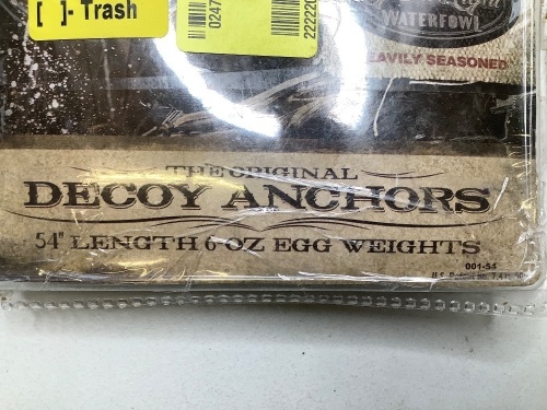 Decoy Anchors, Egg Weights, Ecommerce Return - Lot 187