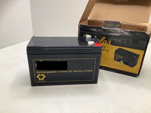 Rechargeable 12-Volt Batter, Ecommerce Return - Lot 220