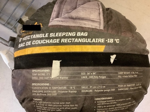 0 degree Rectange Sleeping Bag, Ecommerce Return - Lot 221