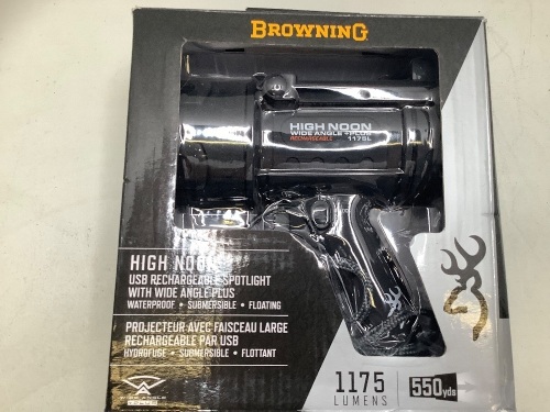 Browning High Noon Wide Angle +Plus Rechargable Spotlight, 1175 Lumens, Ecommerce Return - Lot 312
