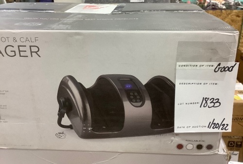 Reflexology Shiatsu Foot Massager w/ High-Intensity Rollers, Remote Control - Lot 1833