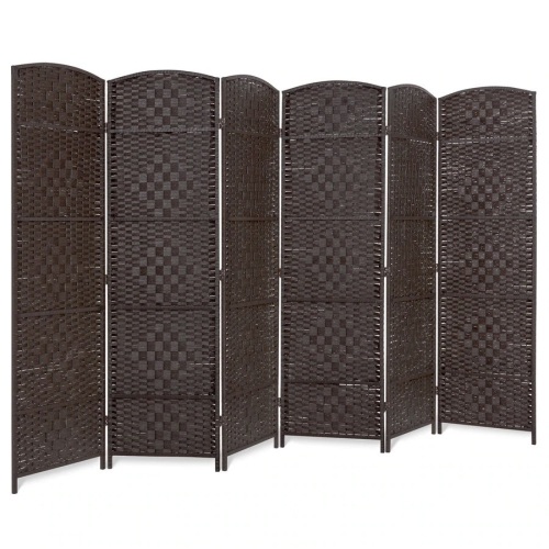 6ft Tall Room Divider, 6-Panel Diamond Weave Folding Privacy Screen - Lot 1834