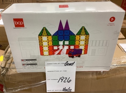 Kids Magnetic Tiles STEM Construction Toy Building Block Set - Lot 1926