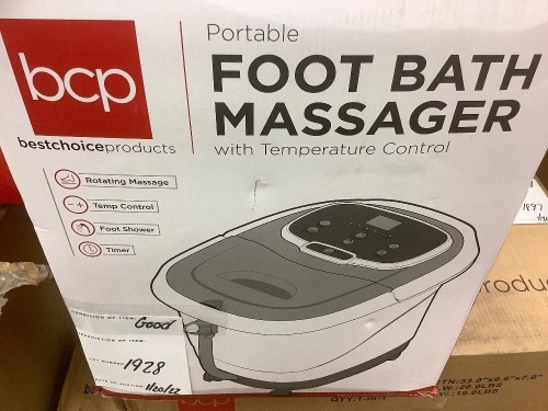 Portable Foot Bath Massager w/ Temperature Control - Lot 1928