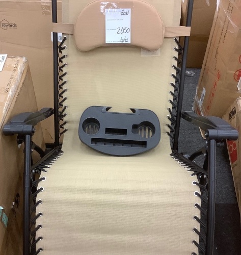 Oversized Reclining Zero Gravity Chair Lounger w/ Cup Holder, Pillow - Lot 2050