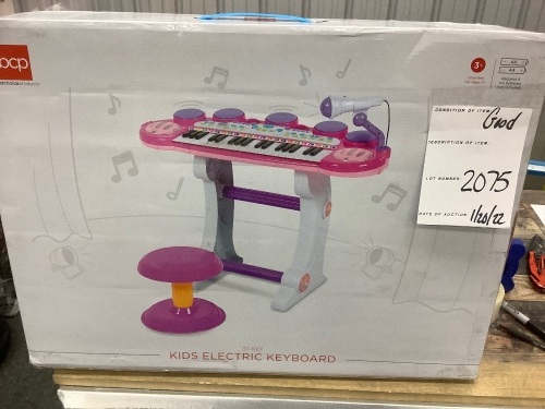37-Key Kids Electric Keyboard w/ Microphone, Stool - Lot 2075