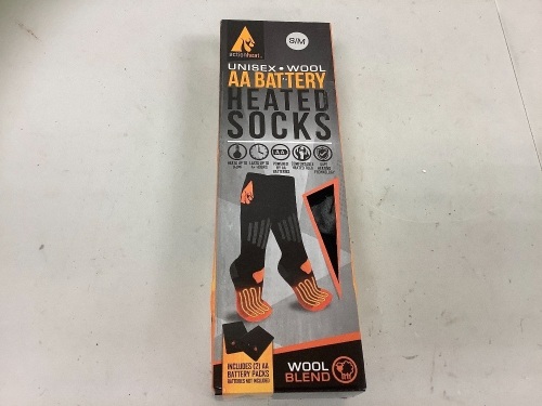 Action Heat AA Battery Heated Socks, S/M, Powers Up, E-Commerce Return - Lot 158