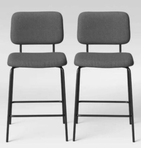 Room Essentials Square Back Upholstered Counter Stools, Set of 2, Appears New - Lot 249