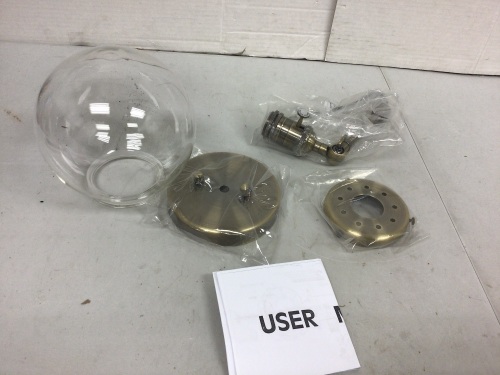 Globe Light Fixture, Appears new - Lot 526