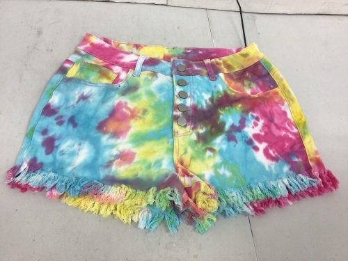Womens Denim Frayed Shorts, Large, E-Comm Return - Lot 664