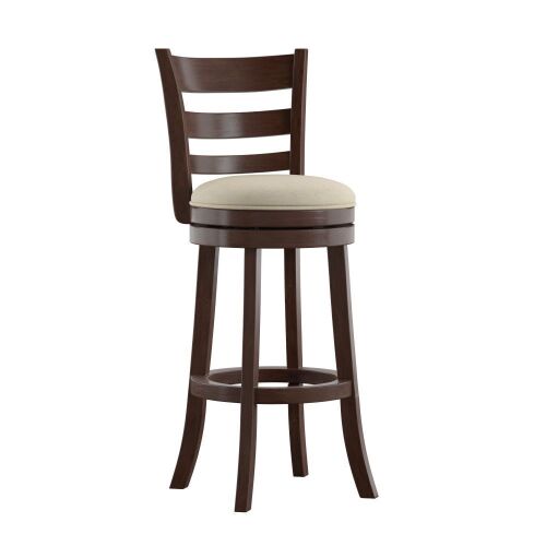 Lot of (3) 29" Ladder Back Linen Swivel Bar Stools - Lot 14