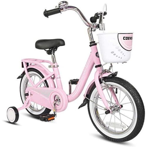 Coewske Kids 14 In. Girls Bicycle with Training Wheels, Pink - Lot 20
