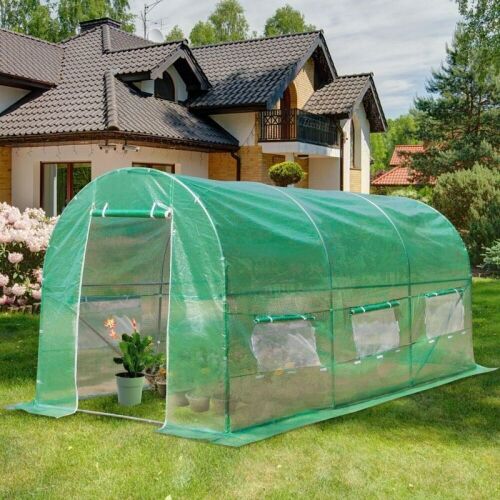 Ktaxon 15′x7′x7′ Greenhouse with One Zippered Door and 6 Roll up Windows - Lot 67