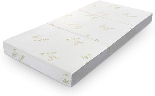 Inofia Memory Foam Tri-fold Mattress with Ultra Soft Bamboo Cover, 6" Queen  - Lot 93