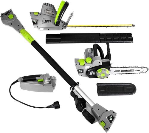 Earthwise CVP41810 7 10" Handheld Saw-4.5 Amp 17" Pole Hedge Trimmer 4-in-1 Multi Tool - Lot 121