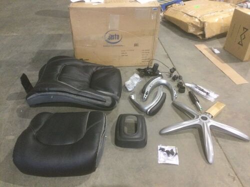 Serta Big & Tall ComfortCoils Ergonomic Computer Chair with Layered Body Pillows - Missing 1 Bolt & Part of Gas Lift Cover, See Pics - Lot 294