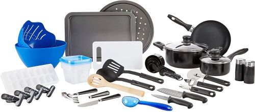 Gibson Home Back to Basics Nonstick Aluminum Cookware Set, 59-Piece - Lot 369
