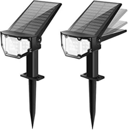 Lot of (2) Otdair 19 LED Solar Landscape Pathway Spotlights, 2 in 1 Wall Lights, 2 Pack  - Lot 453