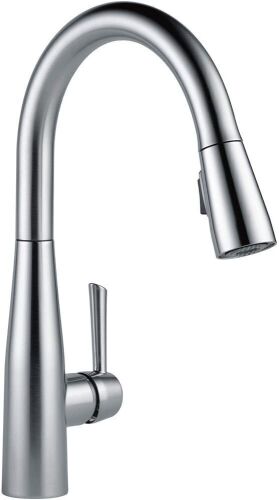 Delta Faucet Essa Brushed Nickel Kitchen Faucet with Pull Down Sprayer, Magnetic Docking Spray Head, Arctic Stainless  - Lot 520