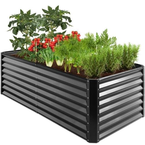 Outdoor Metal Raised Garden Bed for Vegetables, Flowers, Herbs - 6x3x2ft - Lot 535