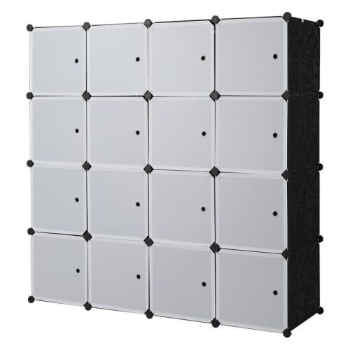Stackable Closet System, Plastic Storage Shelves with 16 Cubes - Lot 595