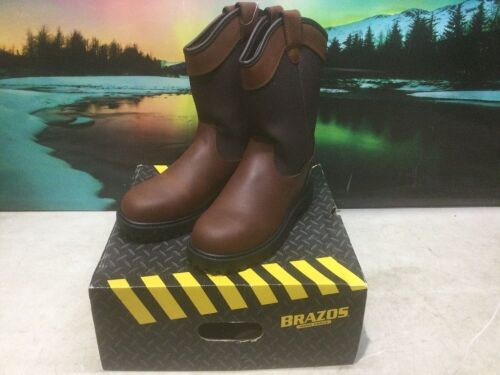 Brazos Men's Ironmite 3.0 Steel Toe Wellington Work Boots, Size 9.5 Wide - Lot 630