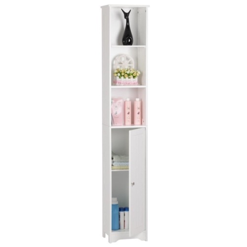 Storage Cabinet Tower w/ 5 Adjustable Shelves, Single Door - Lot 659