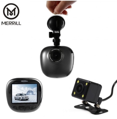 MERRiLL F2701 Dual Camera Dash Cam 1080P FHD 170 Degree Wide Angle - Lot 783