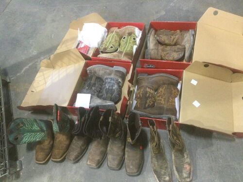 Lot of (8) Justin Work Boots - Multiple Sizes & Styles  - Lot 789