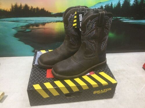 Brazos Steel Toe Slip Resistant Boots, Size 10  - Lot 853