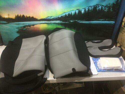 Custom Seat Covers, 1 Row, Neosupreme Gray/Black Sides for GMC Sierra - Lot 865