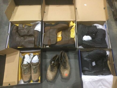 Lot of (6) Work Boots & Shoes - Multiple Sizes & Styles - Lot 1003