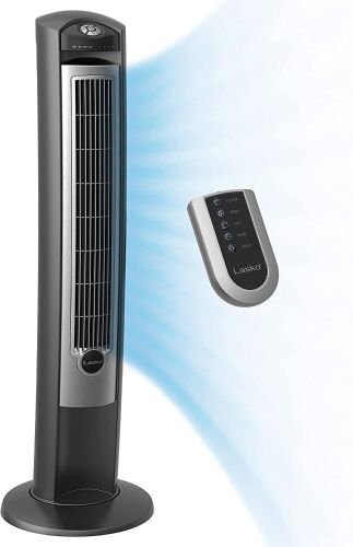 Lot of (3) Lasko Portable Electric 42" Oscillating Tower Fan with Nighttime Setting, Timer and Remote Control - (1) New, (2) E-Comm Returns - Lot 1035