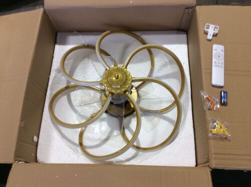 Modern Ceiling Fan Light with Clear Blades  - Lot 1153