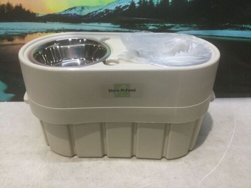Store-N-Feed Raised Pet Food Bowls with Storage - Lot 1199