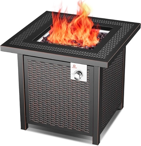 OT QOMOTOP Outdoor Propane Fire Pit Table, 28 Inch 50,000 BTU Gas Fire Table with Auto-Ignition. Appears New - Lot 72