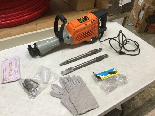 R 3500W Electric Demolition Jack Hammer Concrete Breaker Punch 2 Chisel Bit 60J. Works. Lightly Used - Lot 83