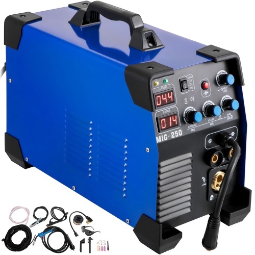 VEVOR MIG TIG Arc 3 in 1 Welding Machine 250A 110V 220V Lift ARC MMA Stick IGBT DC Inverter Welder Digital Display. Appears New. Untested E-commerce Return - Lot 91