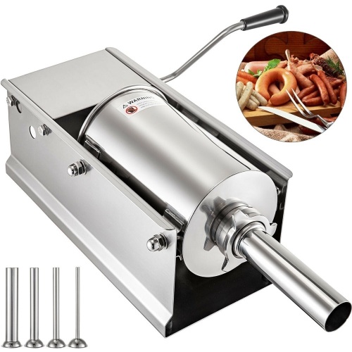 VEVOR Sausage Stuffer Filler Machine 5L Horizontal Meat Press Maker Stainless Steel. Appears New - Lot 110