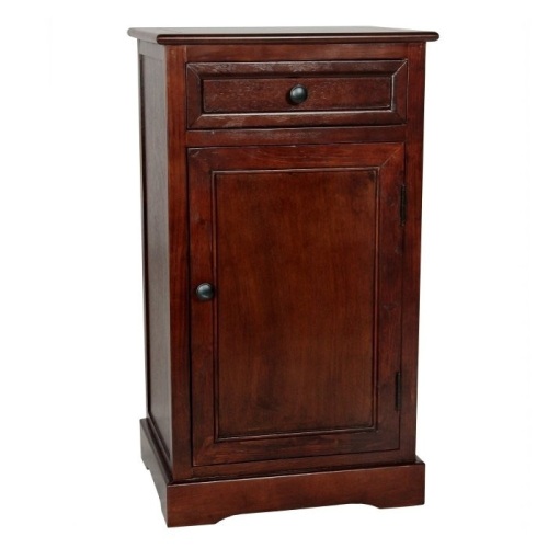 Oriental Furniture 1 Drawer Nightstand w/ Left Facing Door, Black (13.75" W x 17" D x 30" H) - Lot 414