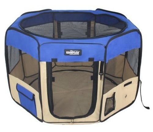 2-Door Soft-Sided Pop-Up Dog & Cat Playpen w/ Mesh Roof Enclosure & Carrying Bag. Appears New.  - Lot 430
