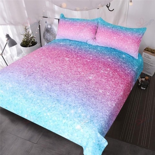 (3) Piece Twin Colorful Glitter Bedding Set (Comforter + 2 Shams). Appears New.  - Lot 440